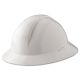 North Safety A49R010000 Full Brim White Safety Hat Slotted